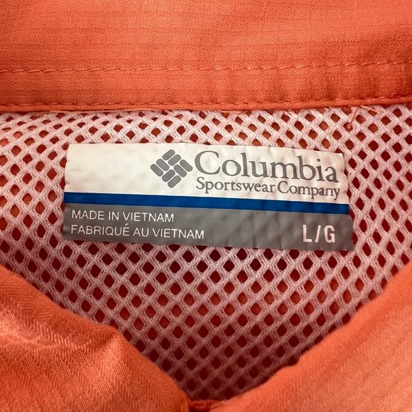Columbia PFG Shirt Men L Orange Button Down Omni Shade Outdoors Fishing Camp - Picture 3 of 13